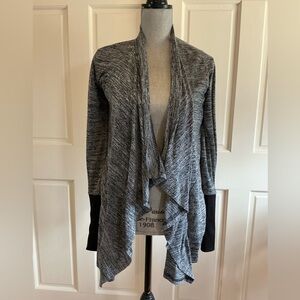 RBX Gray Open-Front Draped Cardigan Sweater